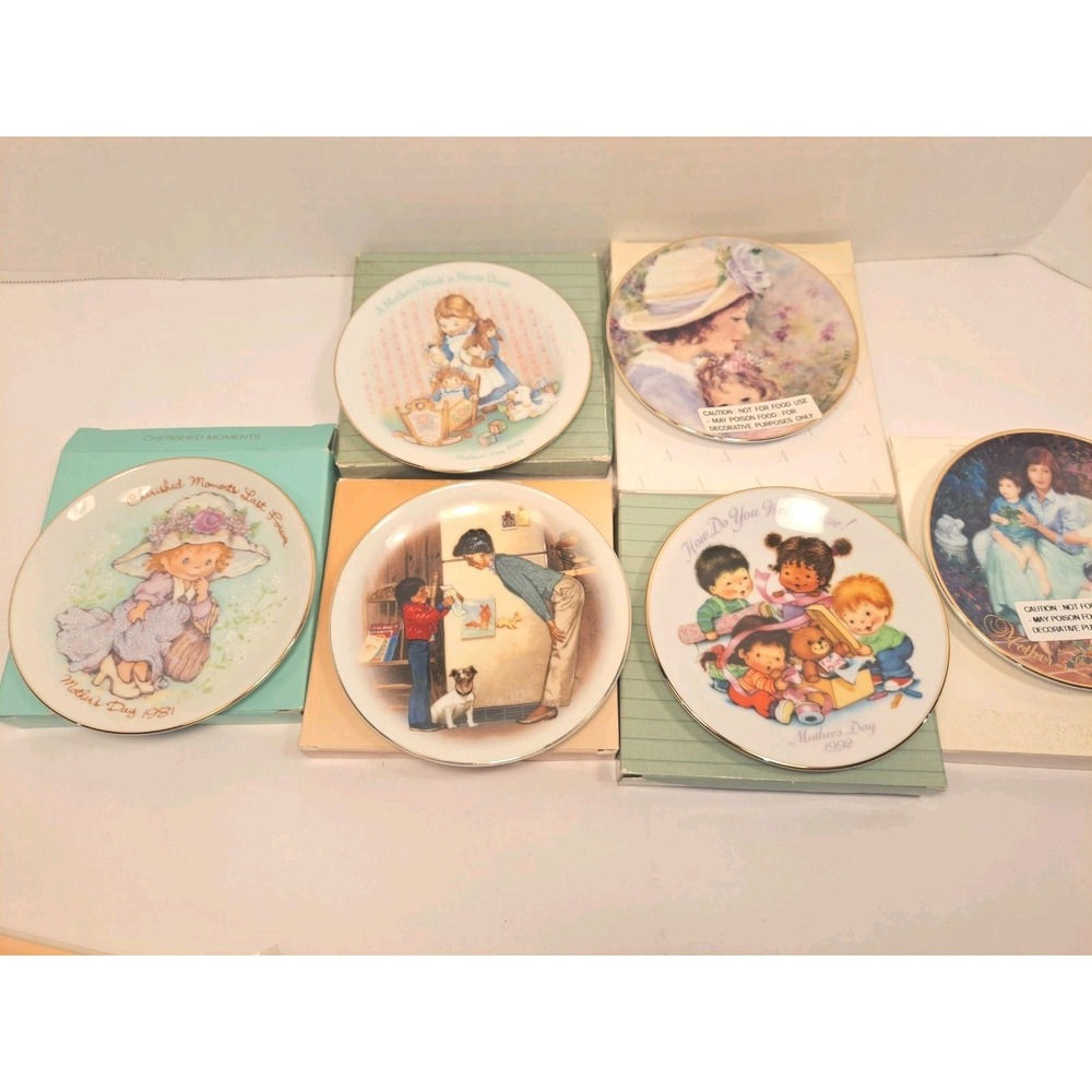 Avon Mother's Day Mini 5" Collector Plates in Boxes, Lot of 7!